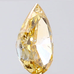 0.72 CT Pear Shape Natural Diamond Orange Color SI2 Clarity (7.54 MM)
