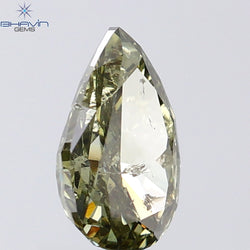 1.01 CT Pear Shape Natural Diamond Green (Chameleon) Color I2 Clarity (8.00 MM)