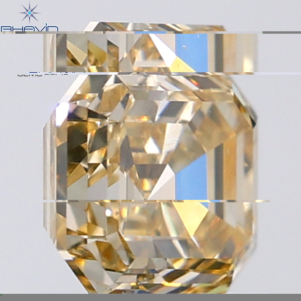 1.53 CT Asscher Shape Natural Diamond Orange Color VS2 Clarity (6.29 MM)