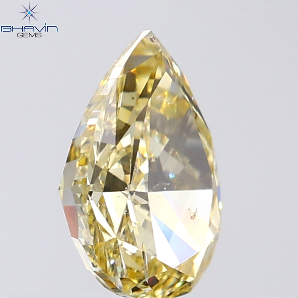 1.10 CT Pear Shape Natural Diamond Orange Color SI2 Clarity (7.79 MM)