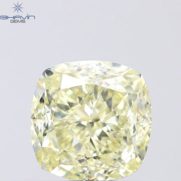 1.02 CT Cushion Shape Natural Diamond Yellow Color VS1 Clarity (5.31 MM)