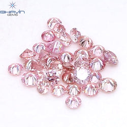 0.18 CT ラウンド ローズ カット シェイプ 天然ダイヤモンド ピンク色 I2 クラリティ (3.86 MM)