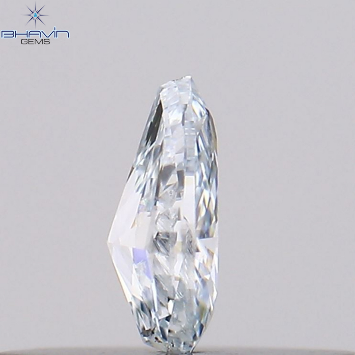 0.07 CT ペアシェイプ ナチュラル ダイヤモンド グリーンがかったブルー カラー VS1 クラリティ (3.68 MM)