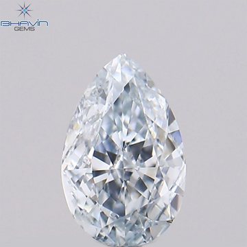0.07 CT ペアシェイプ ナチュラル ダイヤモンド グリーンがかったブルー カラー VS1 クラリティ (3.68 MM)