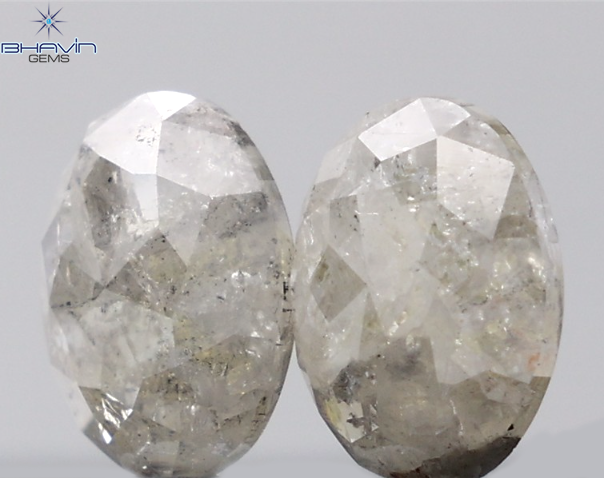 1.49 CT オーバルシェイプ 天然ダイヤモンド ソルトアンドペーパーカラー I3 クラリティ (8.15 MM)