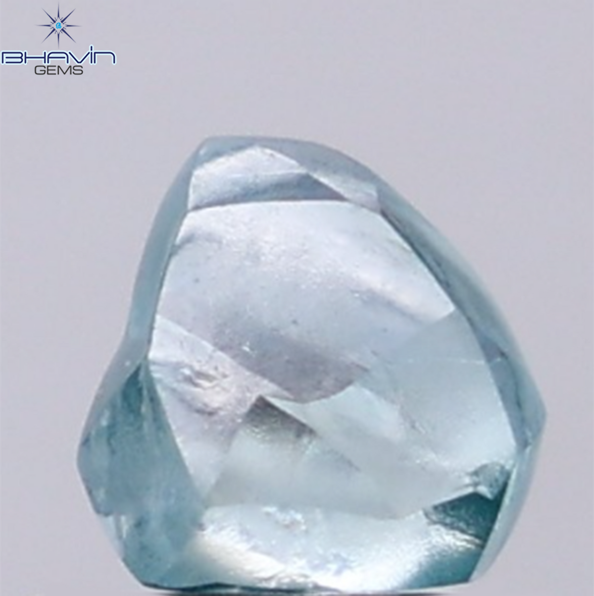 1.15 CT Natural Rough Diamond Enhanced Blue Color Clarity VS (5.81 MM)