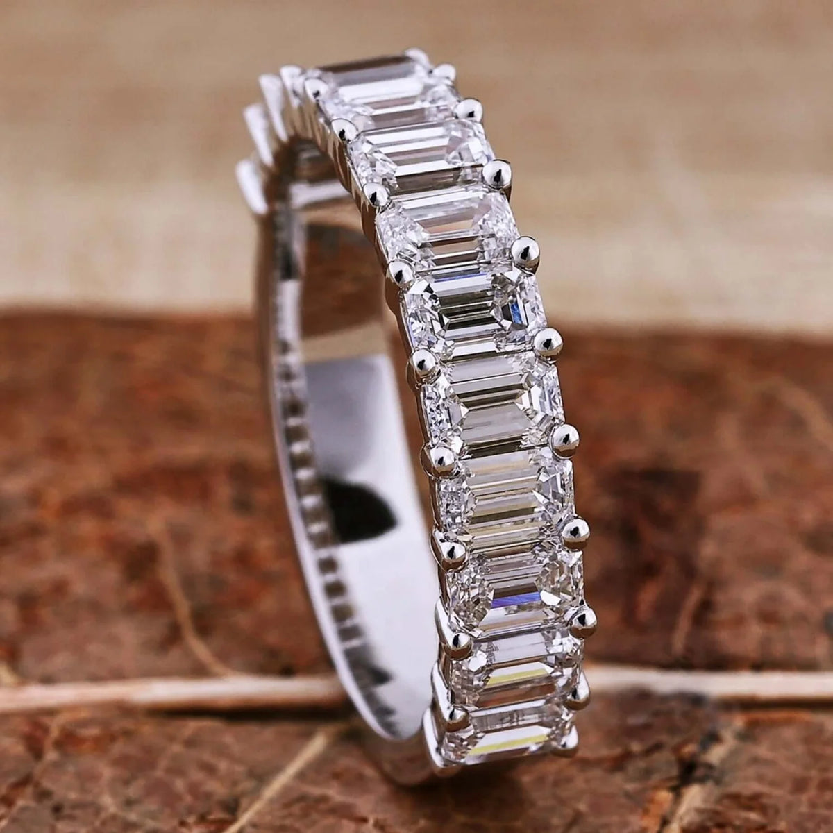 0.15 CT Emerald Cut Lab Grown Diamond Wedding Band - Testing product