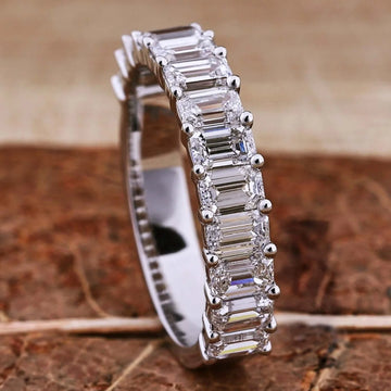 0.15 CT Emerald Cut Lab Grown Diamond Wedding Band - Testing product