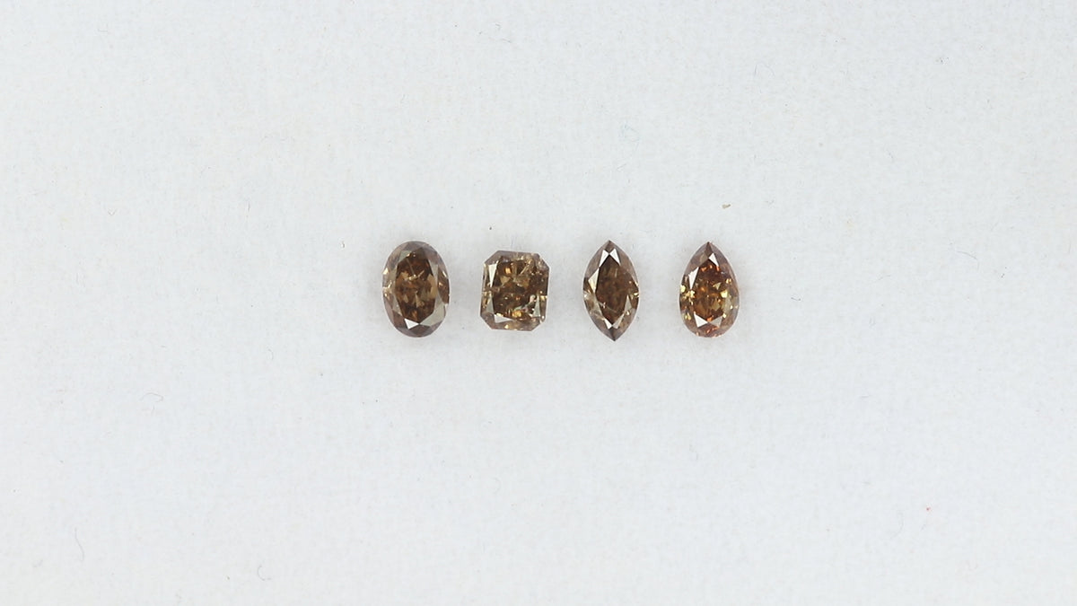 0.97 CT/4 Pcs Natural Mix Diamond Brown Color Clarity SI (4.78 MM)