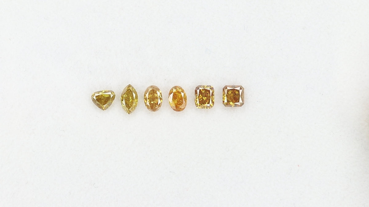 1.30 CT/6 Pcs Natural Mix Diamond Orange Color Clarity I1 (4.88 MM)