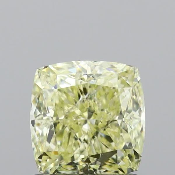 GIA Certified 1.03 CT Cushion Diamond Natural Yellow Color SI1 Clarity (5.49 MM)