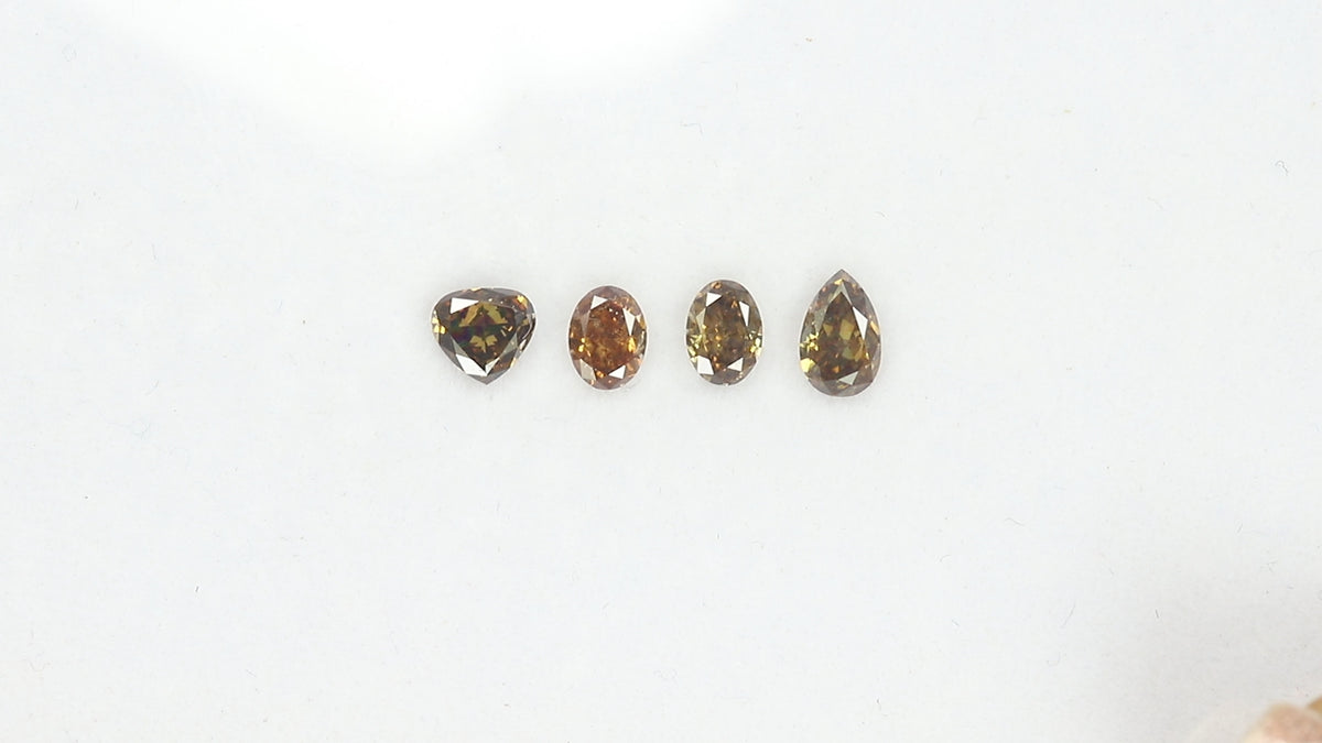 1.13 CT/4 Pcs Natural Mix Diamond Brown Color Clarity VS (5.44 MM)