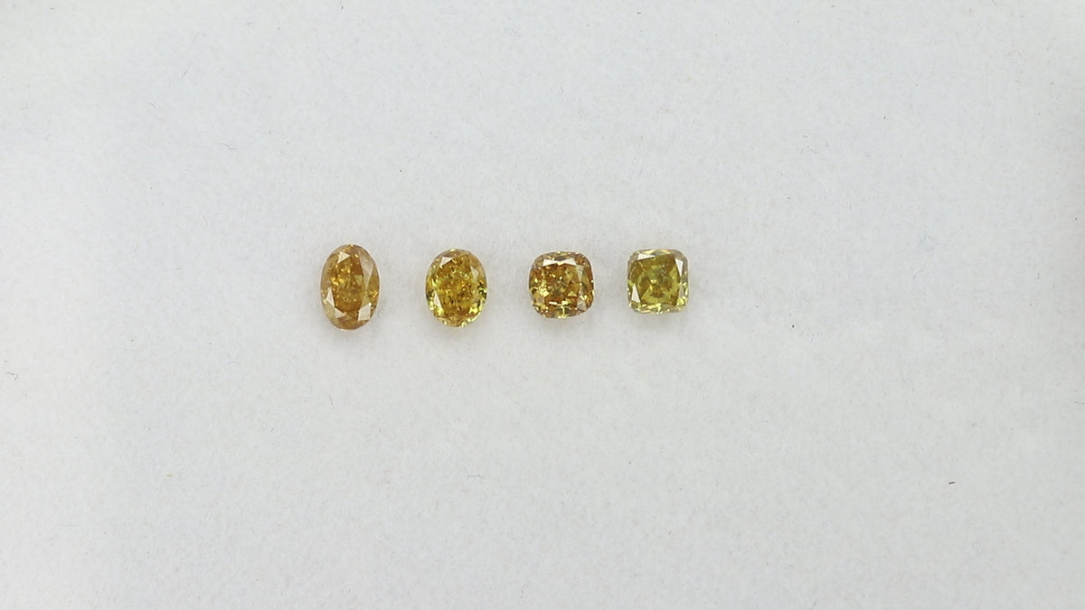 0.92 CT/4 Pcs Natural Mix Diamond Orange Color Clarity I1 (4.56 MM)