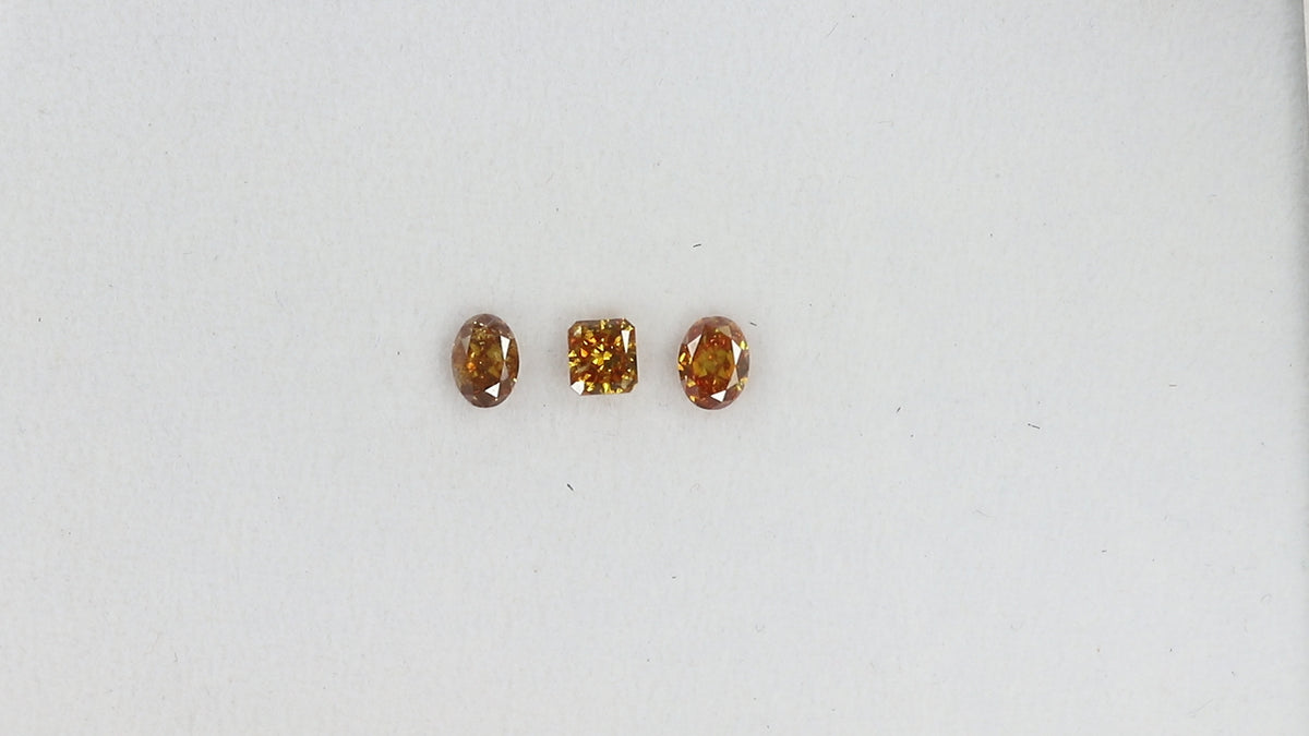 1.03 CT/3 Pcs Natural Mix Diamond Mix Fancy Color Clarity I1 (4.88 MM)