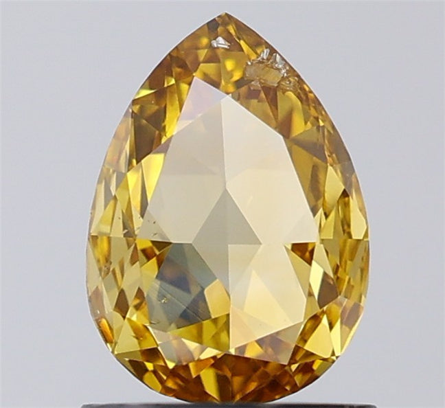 0.81 CT Pear Shape Natural Diamond Orange Color VS2 Clarity (7.81 MM)