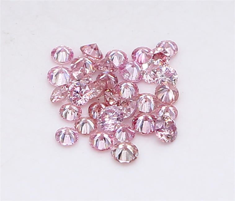 0.18 CT ラウンド ローズ カット シェイプ 天然ダイヤモンド ピンク色 I2 クラリティ (3.86 MM)