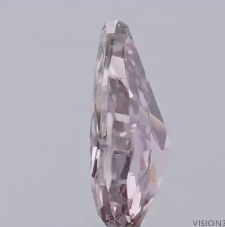 GIA Certified 0.40 CT Pear Diamond Natural Pink Brown Color (6.36 MM)