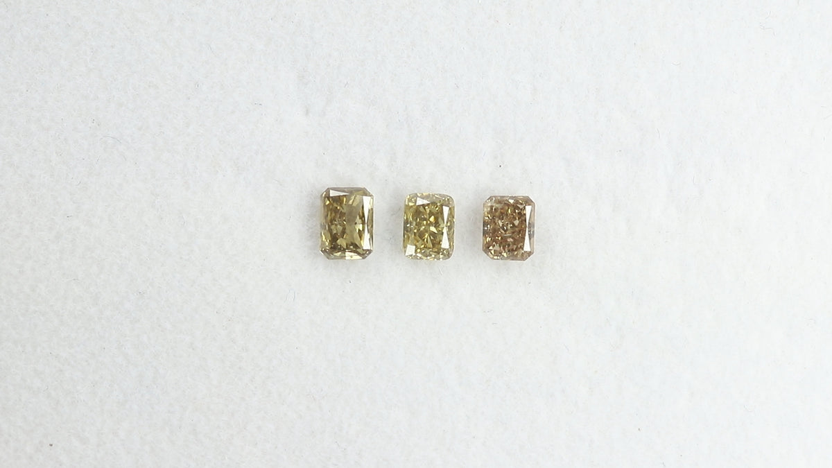 0.86 CT/3 Pcs Natural Mix Diamond Brown Color Clarity SI (4.50 MM)