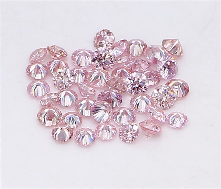 0.45 CT(41 Pcs) Round Natural Diamond Pink Color VS-SI Clarity