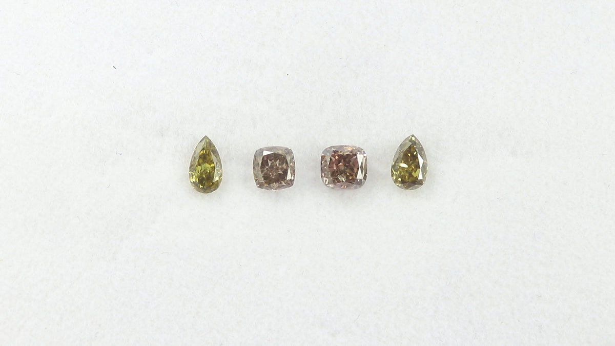 1.54 CT/4 Pcs Natural Mix Diamond Mix Fancy Color Clarity SI (5.44 MM)