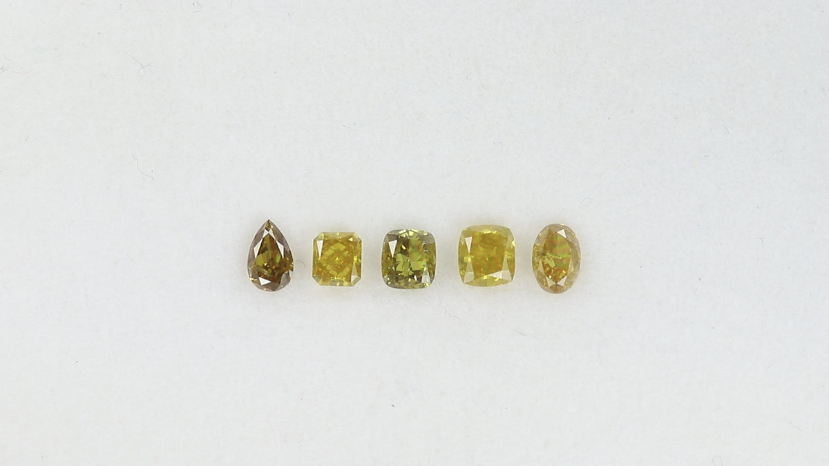 1.17 CT/5 Pcs Natural Mix Diamond Mix Fancy Color Clarity SI (4.55 MM)