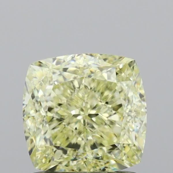 GIA Certified 1.31 CT Cushion Diamond Natural Yellow Color SI1 Clarity (5.87 MM)