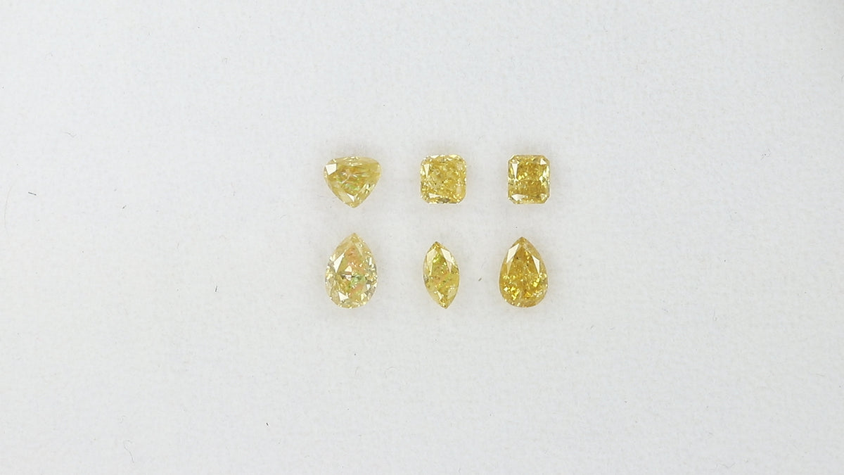 1.78 CT/6 Pcs Natural Mix Diamond Orange Color Clarity I1 (5.70 MM)