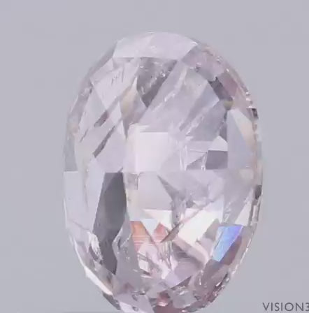 GIA Certified 0.55 CT Oval Shape Natural Diamond Brownish Pink Color I3 Clarity (5.69 MM)