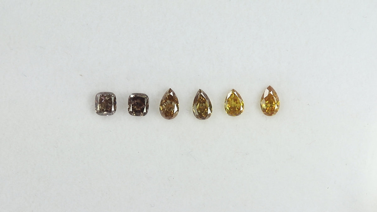 1.33 CT/6 Pcs Natural Mix Diamond Mix Fancy Color Clarity SI (4.92 MM)