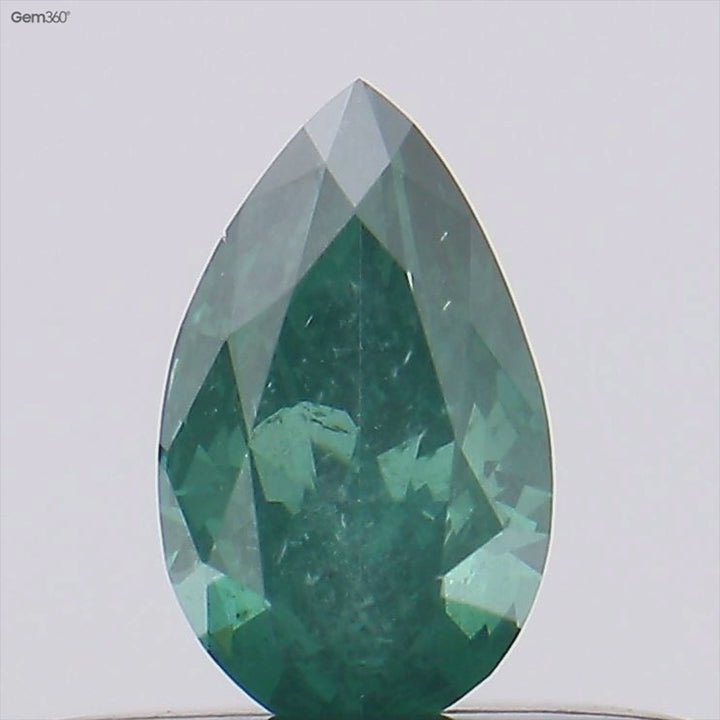 0.21 CT Natural Pear Diamond Enhanced Blue Color Clarity SI2 (5.20 MM)