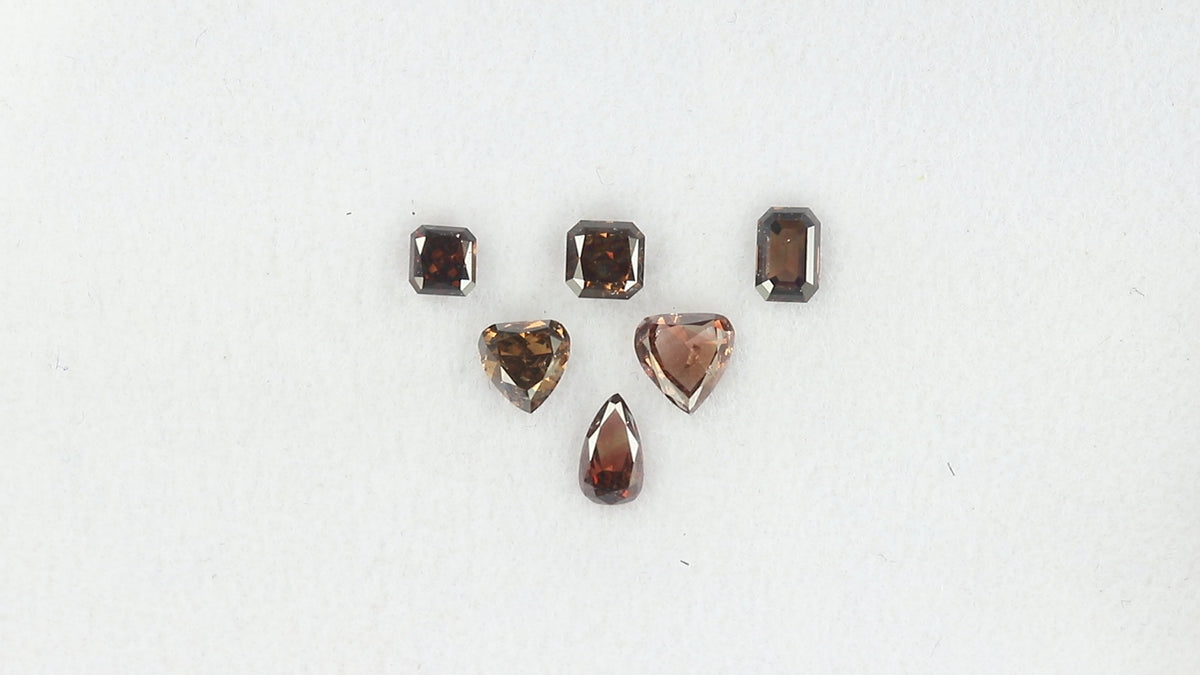1.49 CT/6 Pcs Natural Mix Diamond Dark Brown Color Clarity SI (5.08 MM)