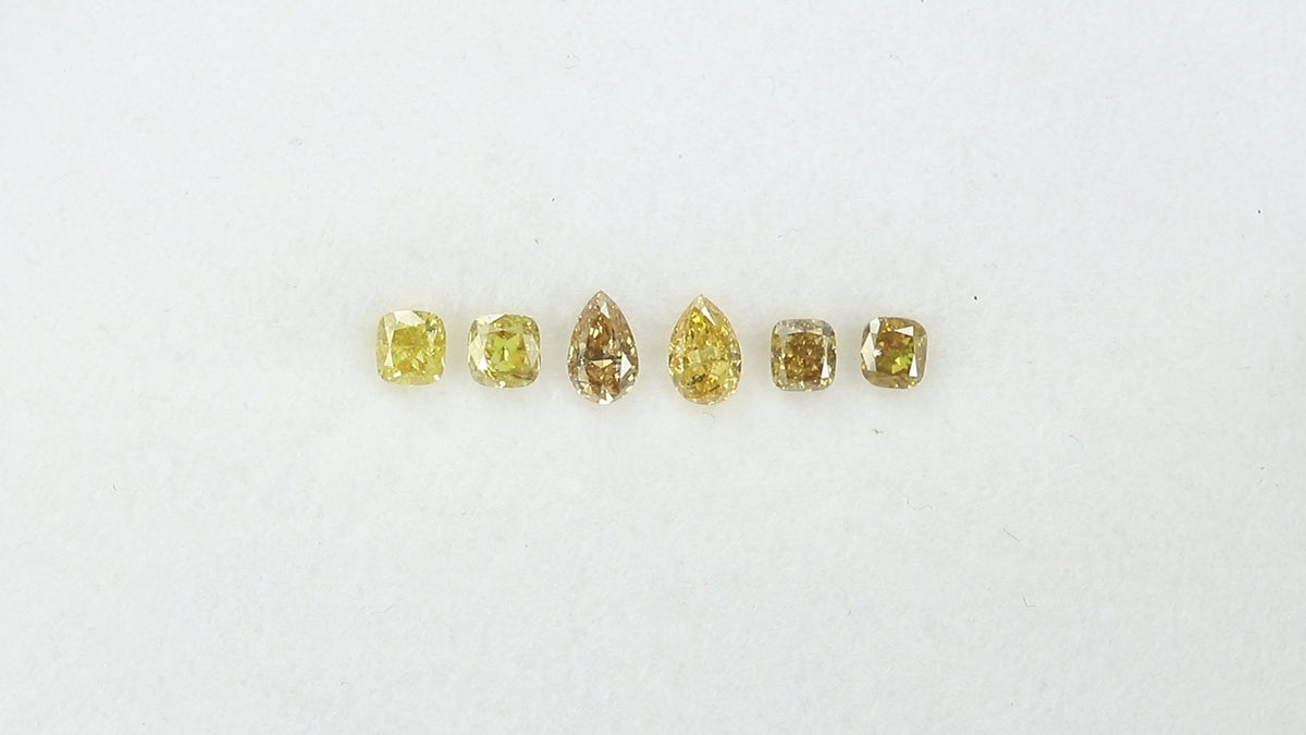 1.25 CT/6 Pcs Natural Mix Diamond Mix Fancy Color Clarity SI (5.00 MM)