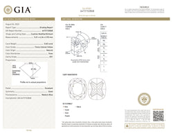 GIA認定 1.27 CT クッションダイヤモンド イエローカラー 天然ダイヤモンド VS1 クラリティ (5.97 MM)