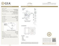 GIA Certified 0.63 CT Radiant Diamond Natural Yellow Color VVS2 Clarity (5.16 MM)