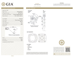 GIA Certified 1.00 CT Cushion Diamond Natural Yellow Color VVS2 Clarity (5.29 MM)