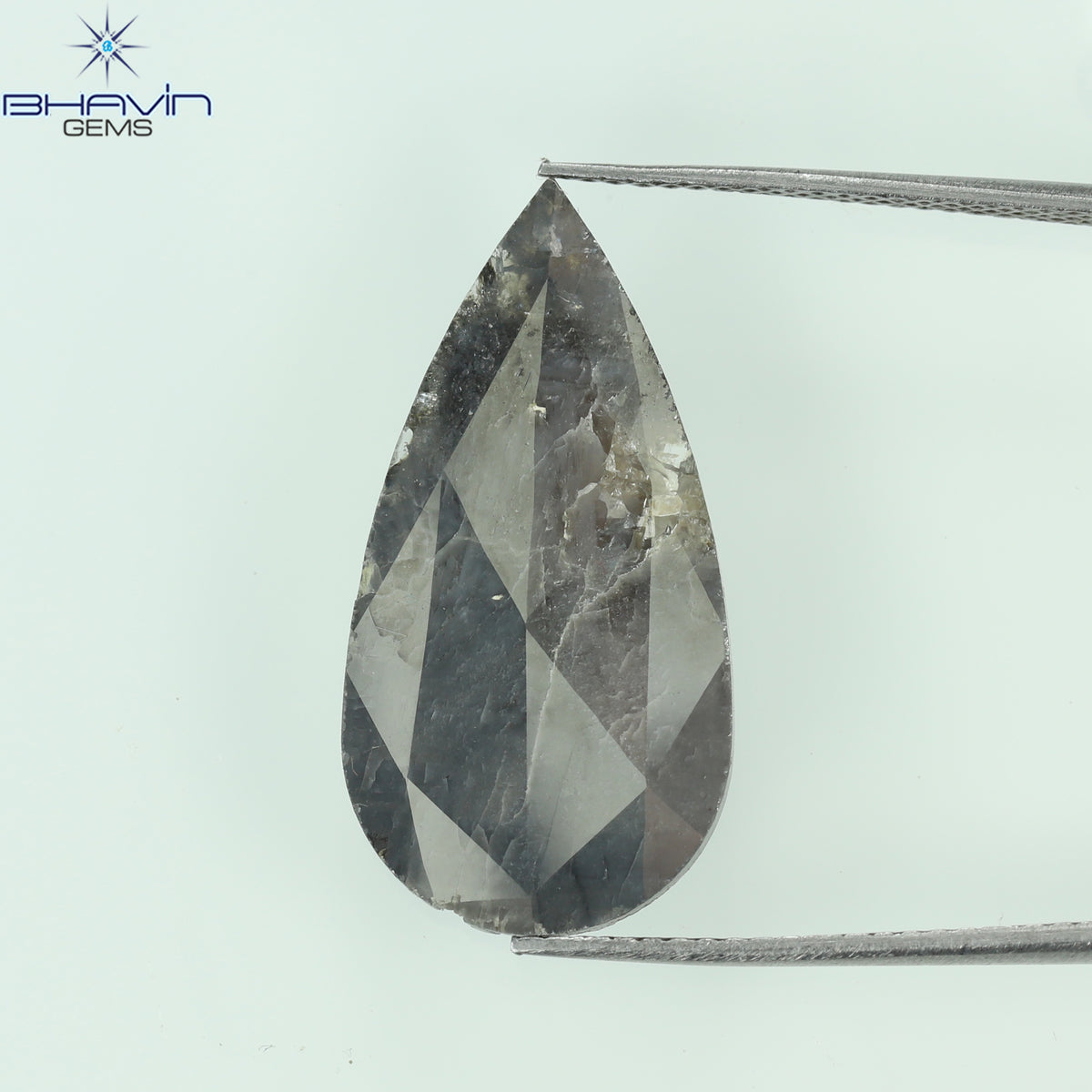 6.38 CT ペア スライス シェイプ ナチュラル ダイヤモンド グレー カラー I3 クラリティ (15.50 MM)