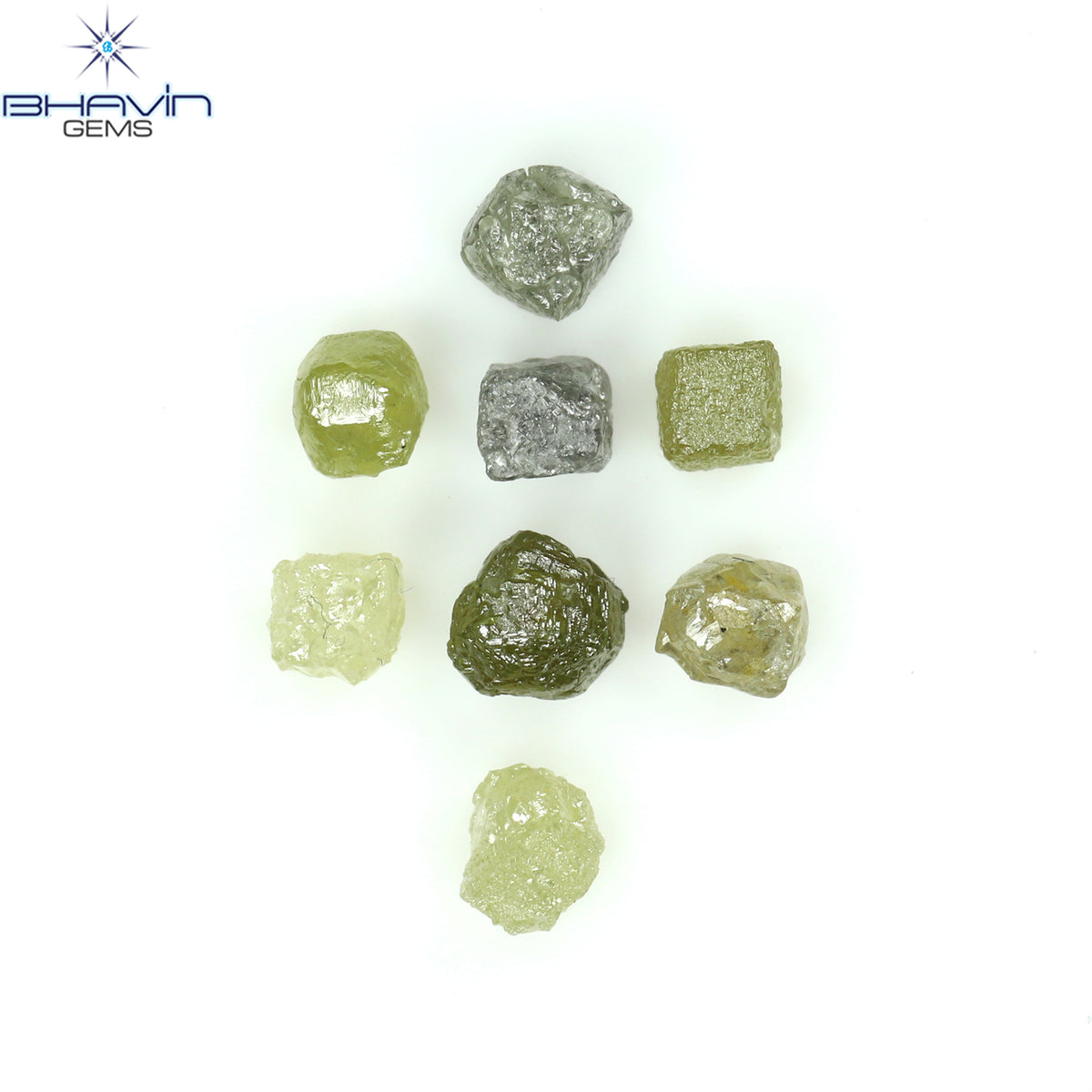 4.05 CT/8 Pcs Natural Rough Diamond Mix Color Clarity I3 (4.37 MM)