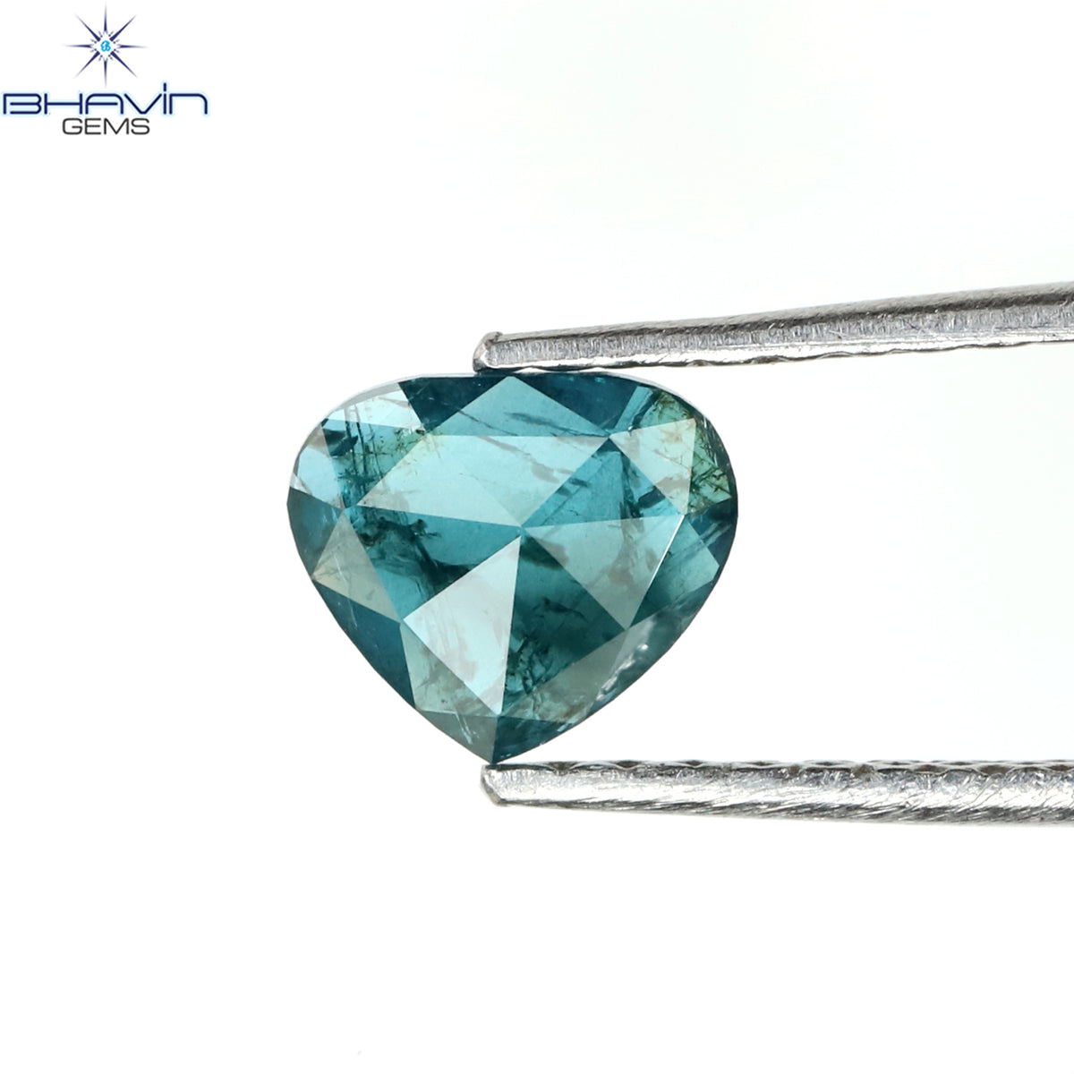0.46 CT Natural Heart Diamond Enhanced Blue Color Clarity I3 (6.05 MM)