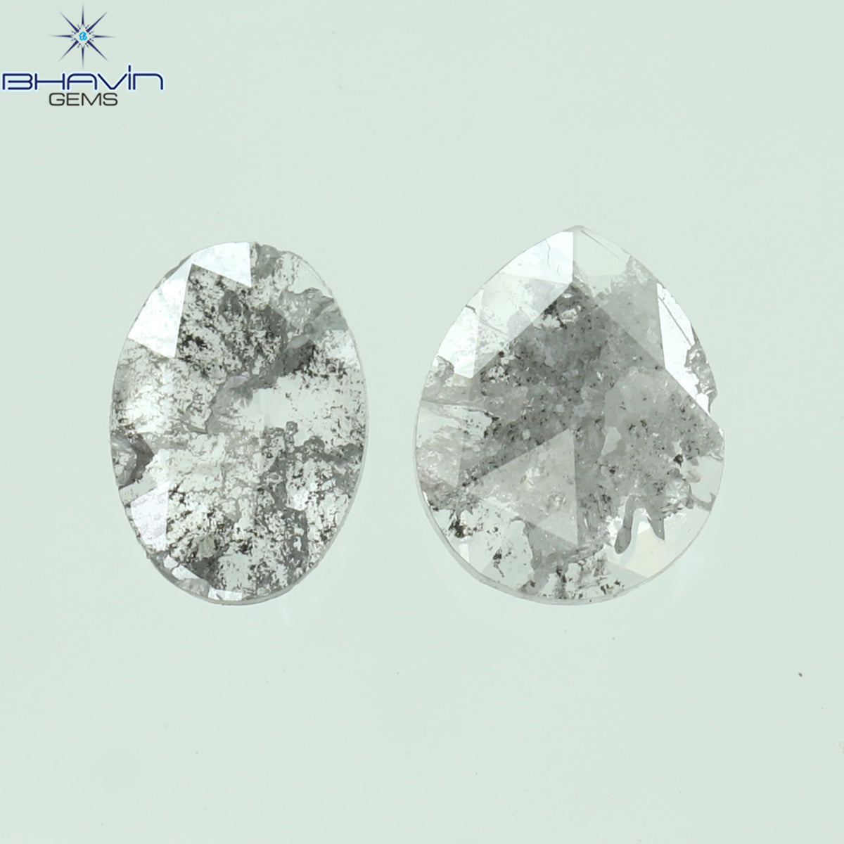 0.19 CT/2 Pcs Natural Mix Slice Diamond Salt And Pepper Color Clarity I3 (4.58 MM)