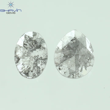 0.19 CT/2 Pcs Natural Mix Slice Diamond Salt And Pepper Color Clarity I3 (4.58 MM)