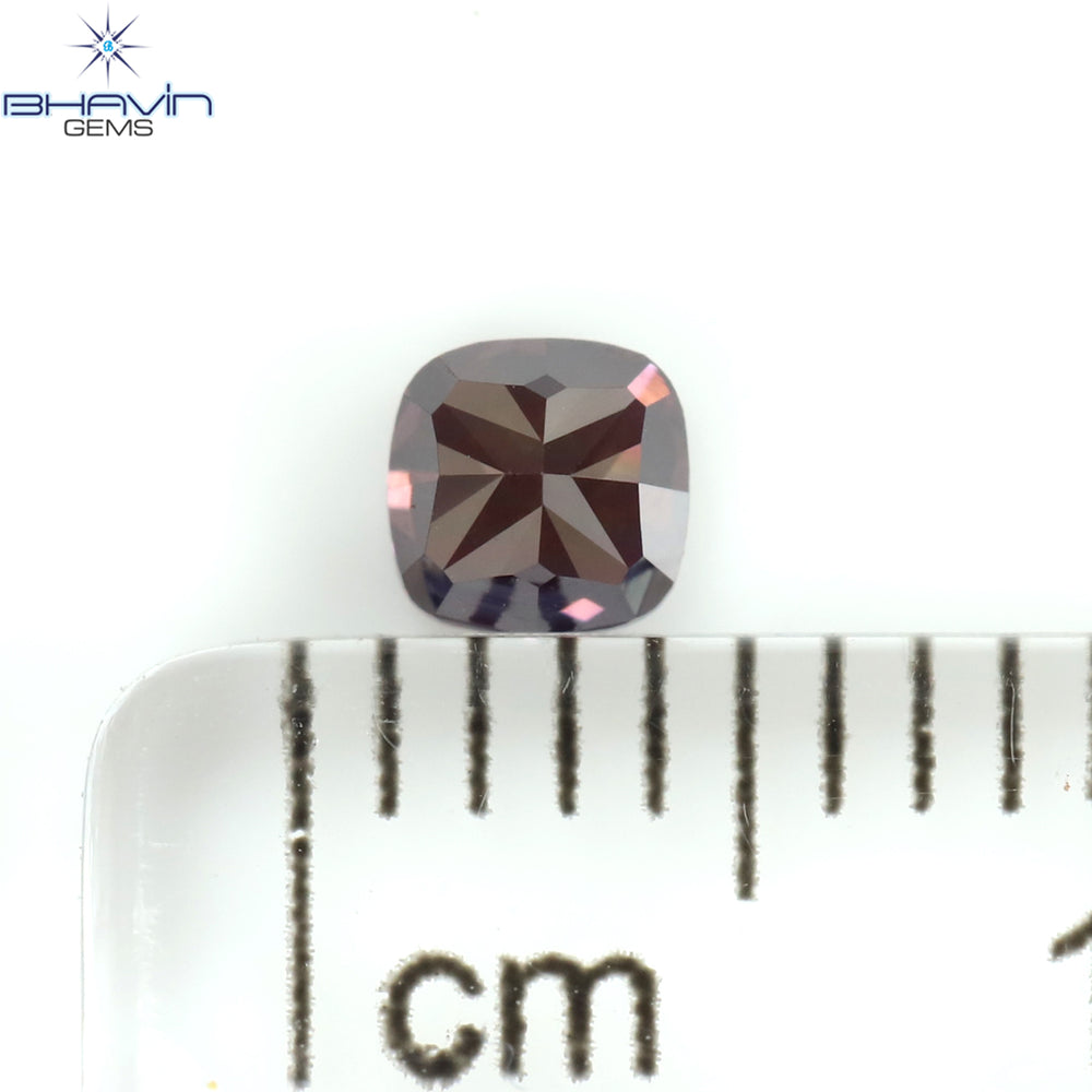 0.26 CT クッション シェイプ ナチュラル ルース ダイヤモンド 強化ピンク色 VS1 クラリティ (3.45 MM)