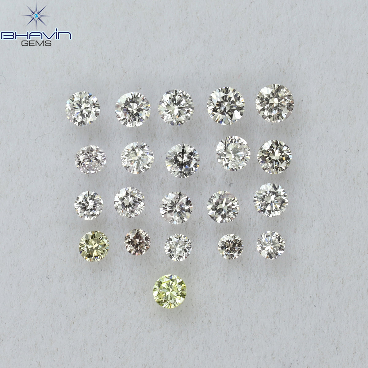 0.62 CT/21 Pcs Natural Round Diamond Pink Color Clarity VS2 (2.30 MM)
