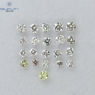0.62 CT/21 Pcs Round Shape Natural Loose Diamond Pink Color VS2 Clarity (2.30 MM)