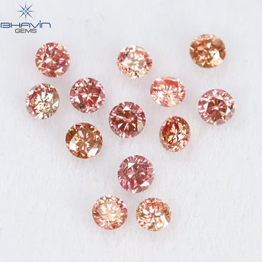 0.33 CT/13 Pcs Round Shape Natural Loose Diamond Pink Color SI Clarity (1.90 MM)