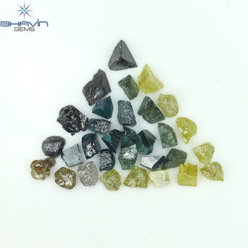7.79 CT/38 Pcs Natural Rough Diamond Enhanced Mix Fancy Color Clarity I3 (3.89 MM)