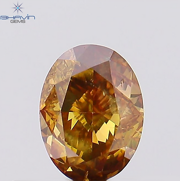 0.33 CT、オーバル ダイヤモンド、ブラウン ピンク色、天然ルース ダイヤモンド、クラリティ SI1、(4.82 MM)