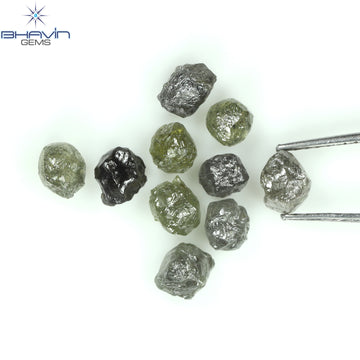 5.29 CT/10 Pcs Natural Rough Diamond Grey Color Clarity I3 (4.14 MM)