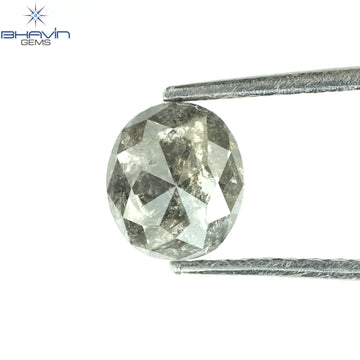 0.71 CT Natural Oval Diamond Salt and Pepper Color Clarity I3 (5.75 MM)