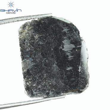 3.18 CT スライス シェイプ ナチュラル ダイヤモンド ブラック カラー I3 クラリティ (15.95 MM)