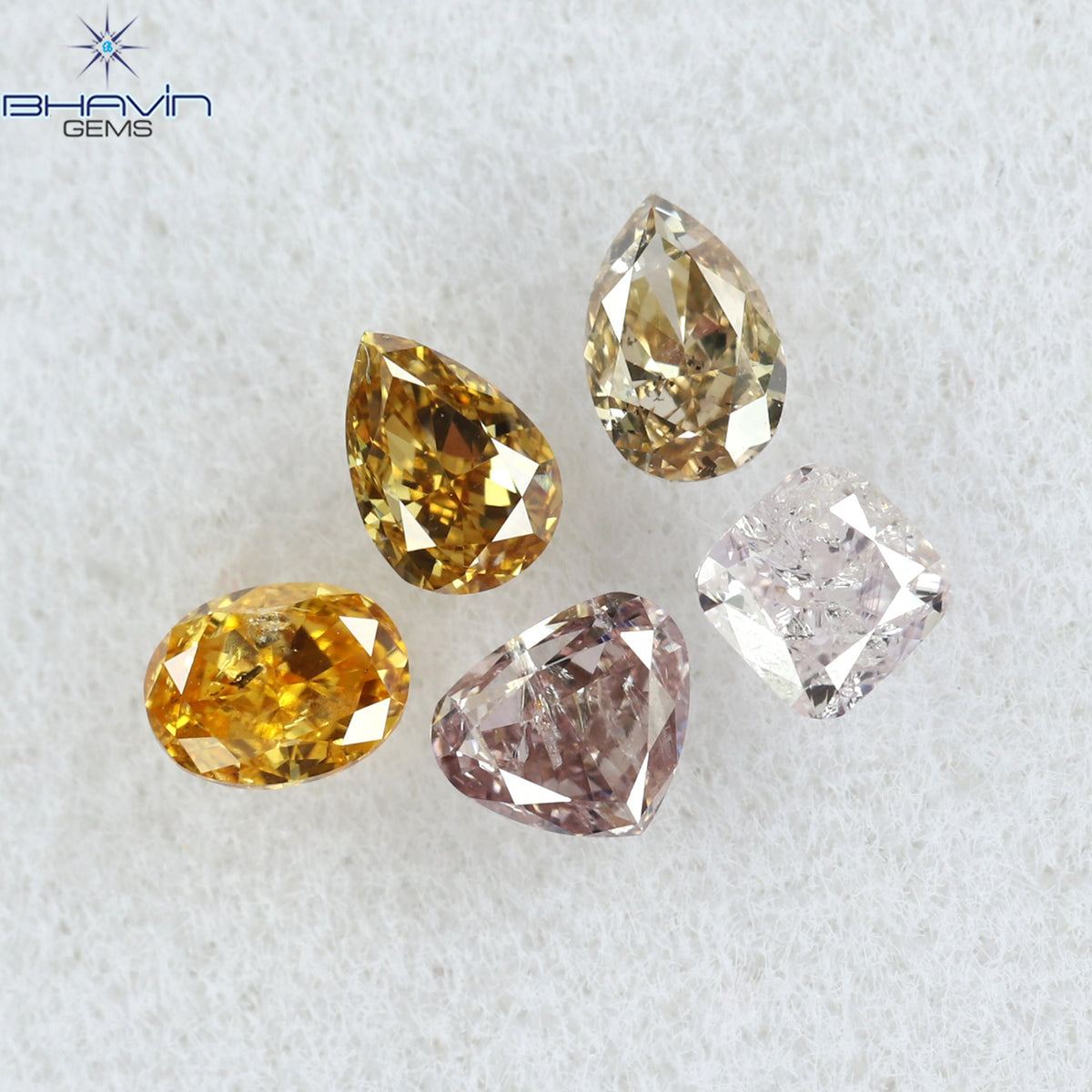 0.40 CT/5 Pcs Natural Mix Diamond Mix Fancy Color Clarity SI (3.30 MM)